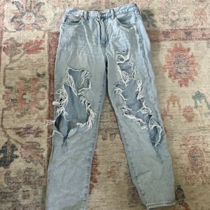 American eagle high waisted ripped jeans